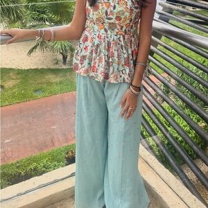 Palazzo Suit - Blue Floral